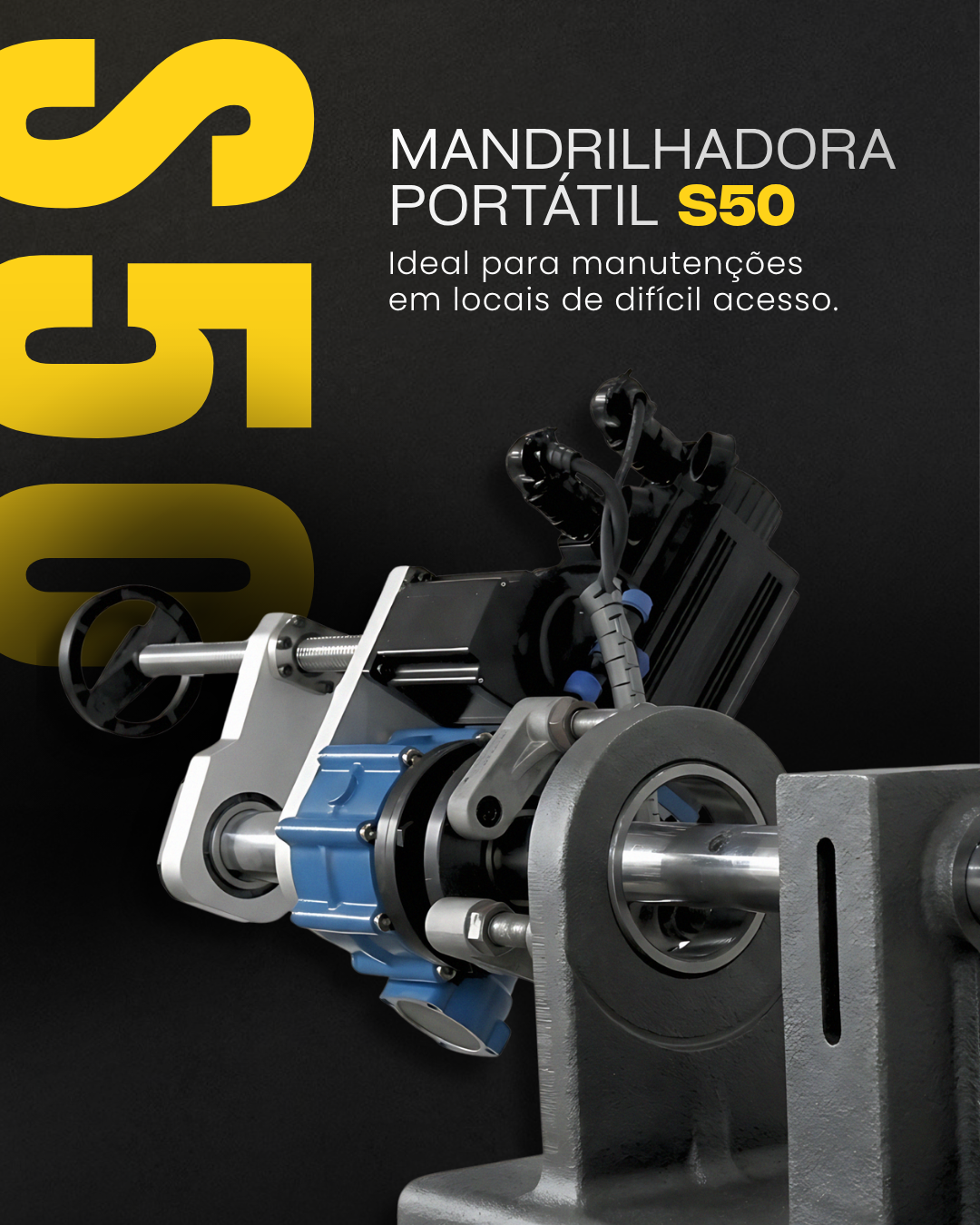 Mandrilhadora Portátil S50 - ideal para manutenções em locais de difícil acesso